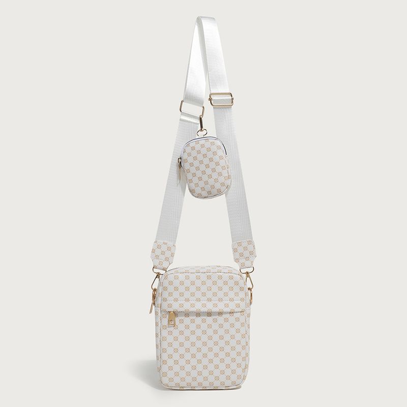 Tweedelige elegante bedrukte cameratas van hoge kwaliteit, verticale telefoon, brede schouderband, crossbodytas voor dames, kleine vierkante tas_voghion.com