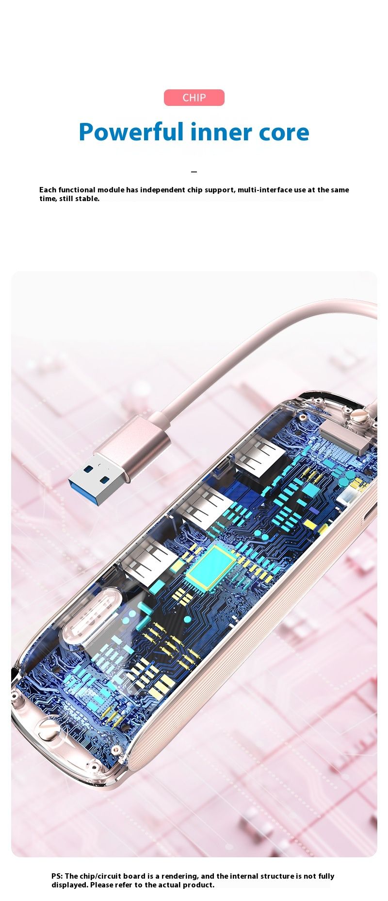 Typec dockningsstation expansion USB splitter HDMI skärm projektion laptop nätverksport HUB converter VGA adapter_voghion.com