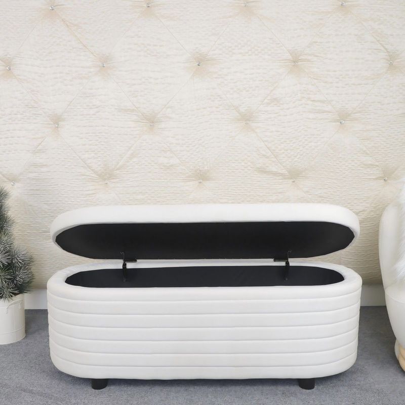 Modern Upholstered Storage Bench, End Of Bed Stool, For Living Room, Entryway, Bedroom_voghion.com