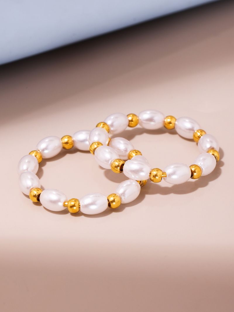 Square Sugar Ins Bead Gold Bean Bead Bead Personalized Ring For Women Simple Retro Stacking_voghion.com