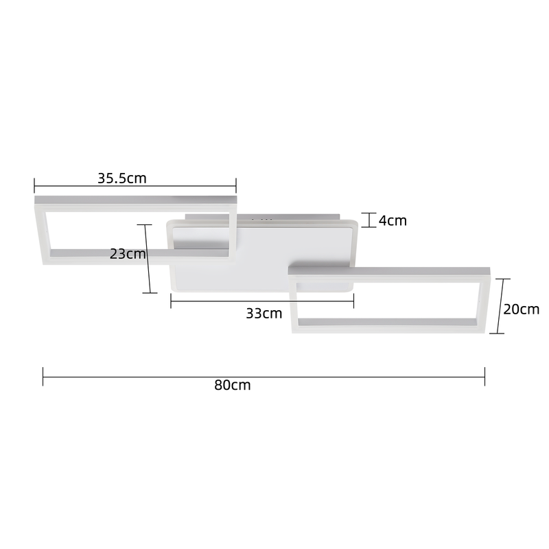 Glitzerlife LED Deckenleuchte - 80CM Weiß Wohnzimmerlampe Dimmbar Mit Fernbedienung 63W Moderne Schlafzimmerlampe Metall Küchenlampe_voghion.com