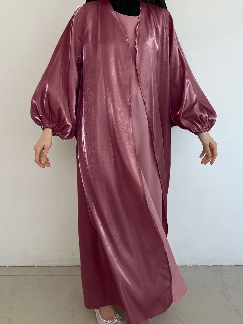 Muslimisches Kleid Offenes Abaya Frauen Bescheidene Kleider Jalabiya Strickjacke Robe Schärpen Ramadan Marokko Dubai Abayas Kaftan Eid Vestidos_voghion.com