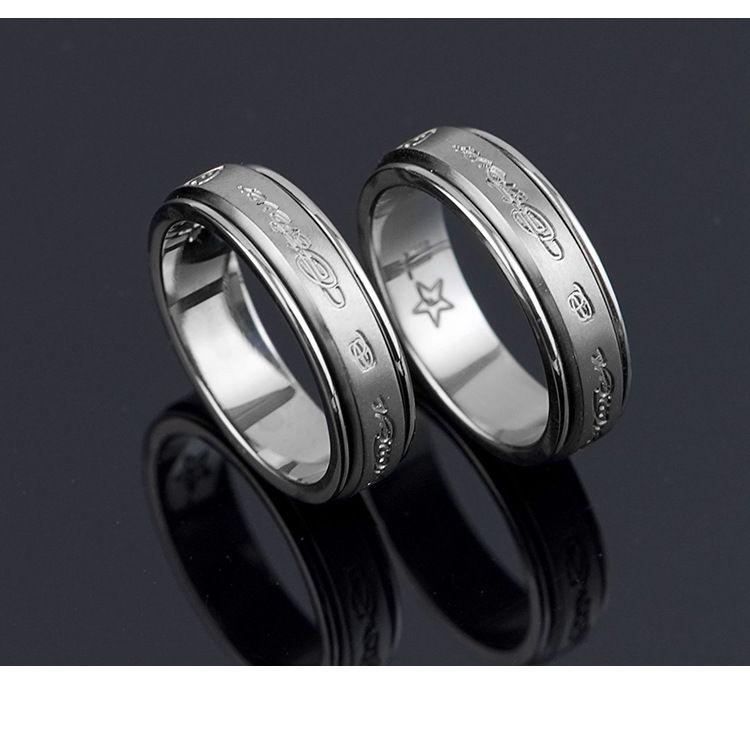 Personalized and domineering titanium rotating ring, pressure reducing stainless steel men's ring_voghion.com