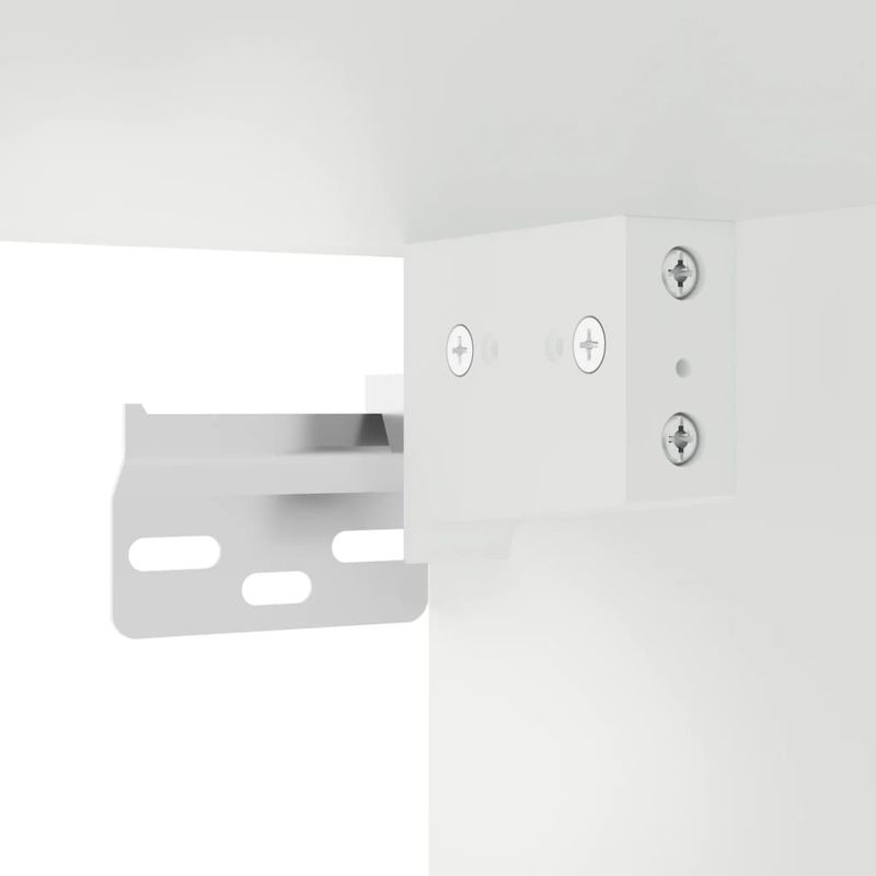 Wand-Nachttisch mit LED-Leuchten Weiß_voghion.com