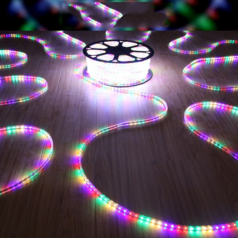 Tira de luces LED RGB de alto voltaje de 10 m: chip 2835 resistente al agua, con efectos dinámicos de seguimiento para publicidad exterior, iluminación paisajística y arquitectónica._voghion.com