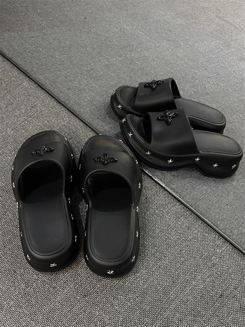 Pantofole da donna a forma di stella con suola spessa, nuovi modelli pigri per l'estate 2025, a un passo dalla spiaggia, versatili e alla moda, per il tempo libero quotidiano_voghion.com
