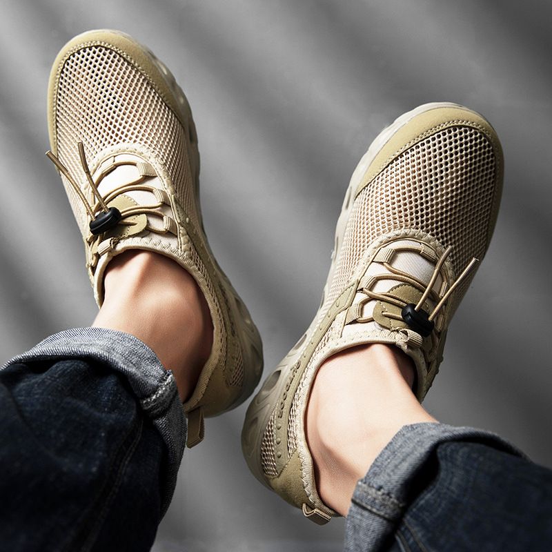 Maille respirante pour hommes pour le printemps et l'été, chaussures décontractées d'extérieur, chaussures de randonnée élargies grande taille_voghion.com