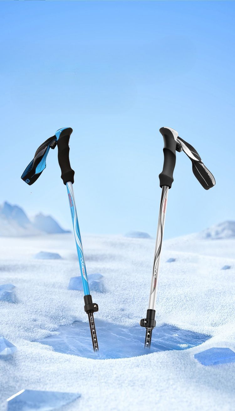Bosim Süper Hafif Sağlam Kaymaz Trekking Bastonu Üç Bölmeli Teleskopik Taşınabilir Karbon Fiber Yürüyüş Bastonu_voghion.com