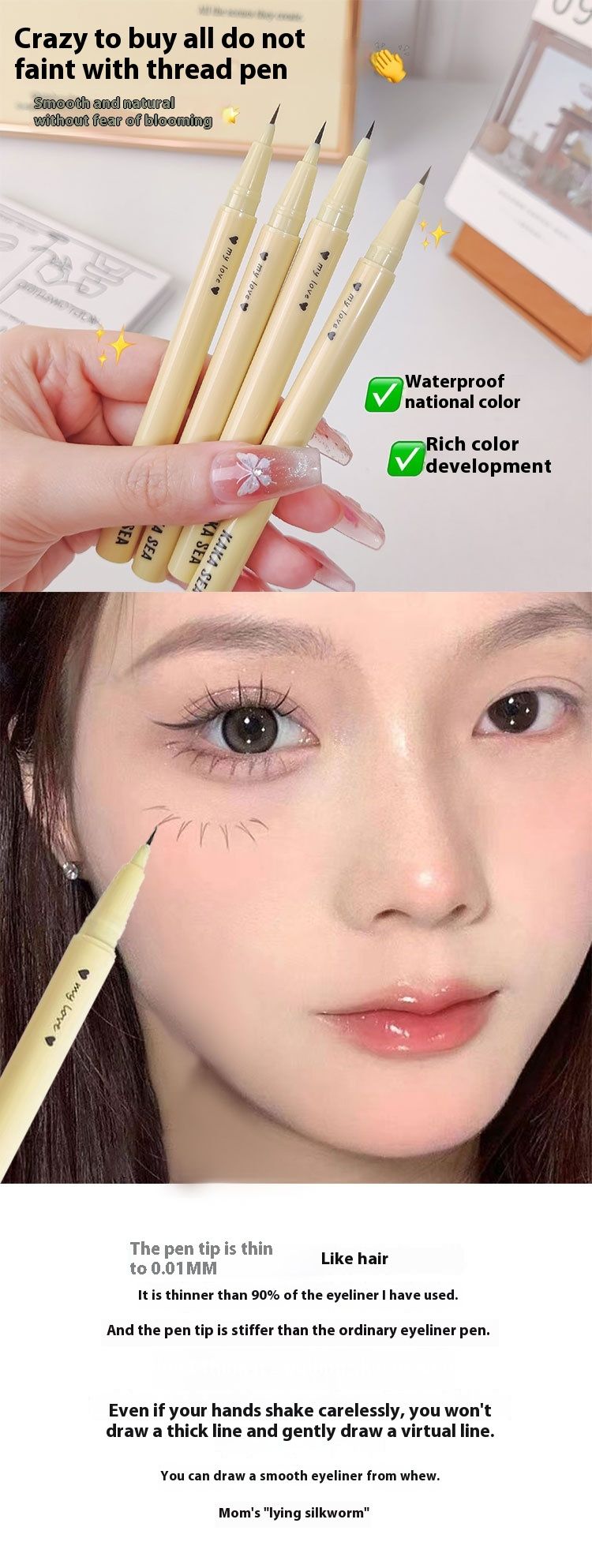 KAKA SEA Eyeliner Liquido Super Fine Penna Asciugatura Rapida Impermeabile Lunga Durata Resa del Colore Liscia Eyeliner Liquido Penna_voghion.com