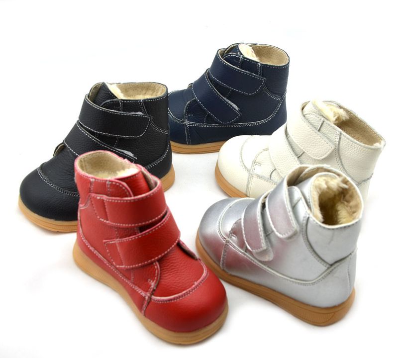 Zachte en comfortabele waterdichte leren laarzen voor kinderen plus fleece dikke leren warme enkellaarsjes voor jongens en meisjes_voghion.com