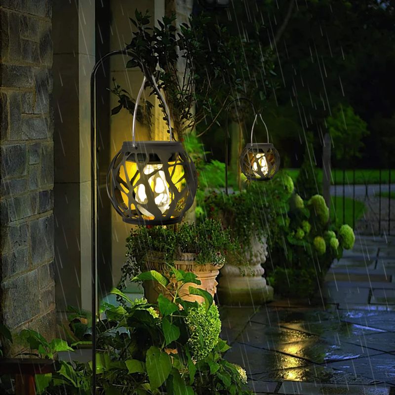 Adjustable Warm White Solar LED Lantern – 10W Hanging Light For Garden, Patio & Yard Decor 100LM, ABS Shell, Dimmable, IP65 Waterproof_voghion.com