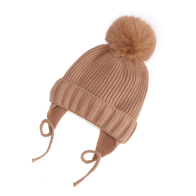 Vêtements pour bébé, protection auditive tressée et bonnet chaud en polaire pour bébé_voghion.com