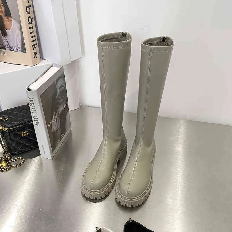 Damen Gummistiefel - Damen Winterschuhe mit niedrigen Absätzen Booties Runde Zehen Regen 2021 Mittlere Waden Herbst Damenstiefel Y1105_voghion.com