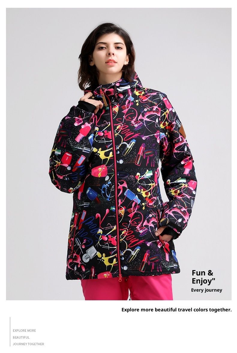 Combinaison de ski Gsousnow 001 pour femme, coupe-vent, imperméable et résistante à la neige, idéale pour l'hiver et les activités de plein air._voghion.com