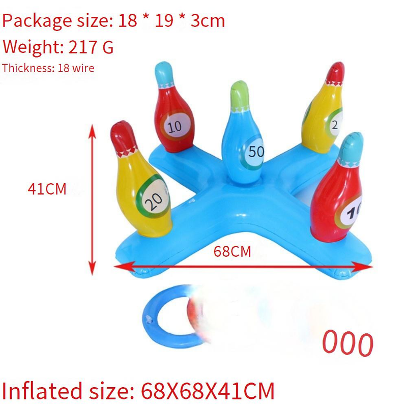 Swimming Rings Children's Water Throwing Ring Toys Parent Child Throwing Ring Game Props Inflatable Bowling Cross_voghion.com