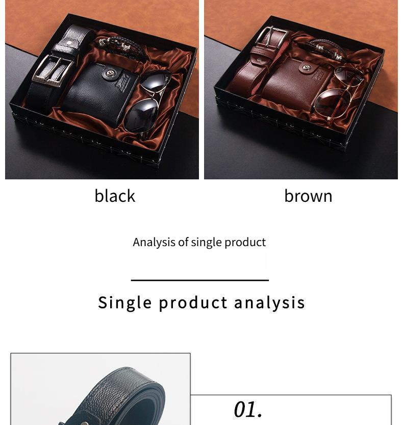 Geschenkset für Herren, Geldbörse, Gürtel, Armband, Sonnenbrille, Valentinstagsgeschenk, Vatertagsgeschenk, Geschenkbox-Set_voghion.com