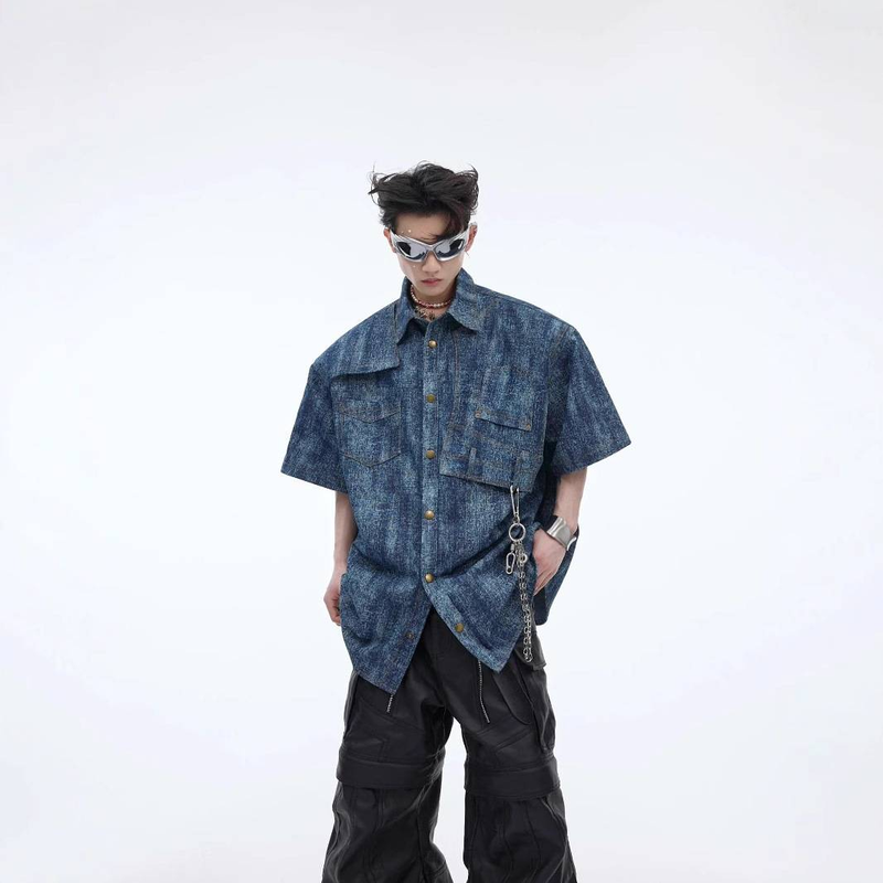 Maglietta a maniche corte da uomo con stampa tie-dye, sfumatura retrò e design moderno_voghion.com