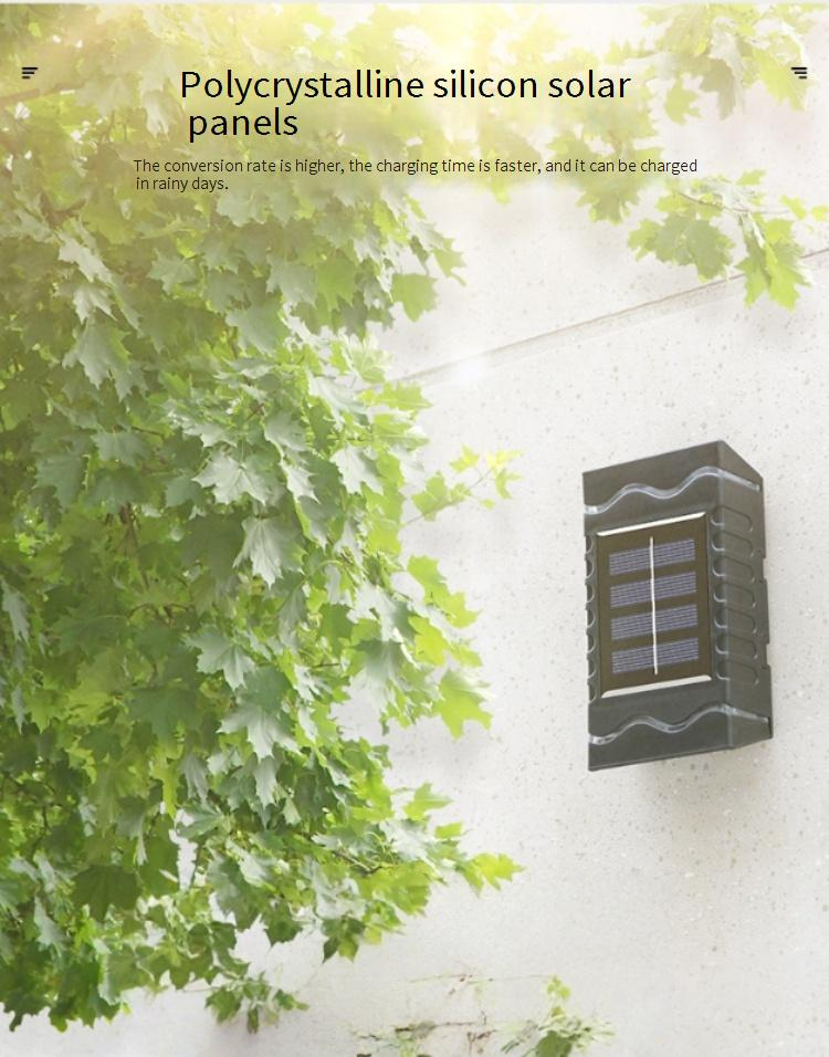 Luminárias de parede solares para jardim e pátio - Luzes decorativas externas à prova d'água com lentes côncavas de 4 LEDs e opções de luz branca/quente_voghion.com