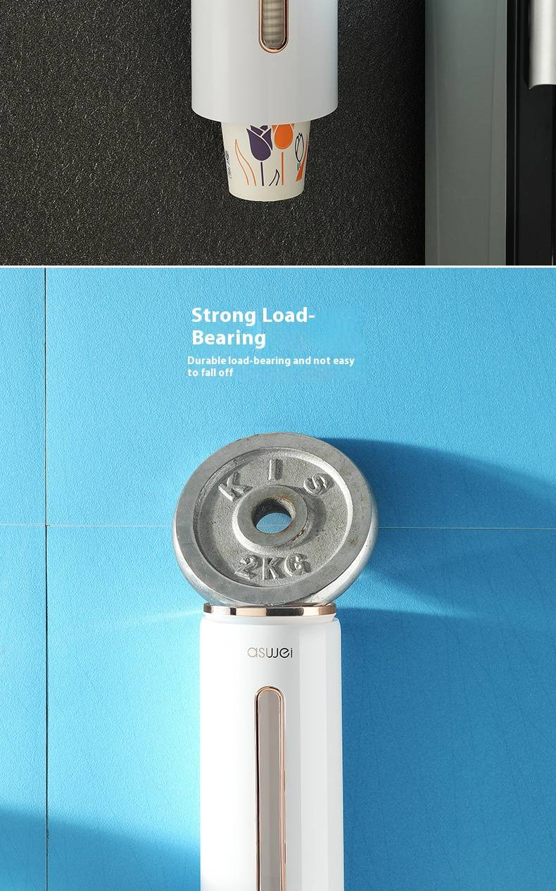 Wall-Mounted Paper Cup Dispenser – One-Touch Automatic Cup Holder For Offices & Cafés (Gold/Matte/Single/Dual Tubes, 6 Colors)_voghion.com