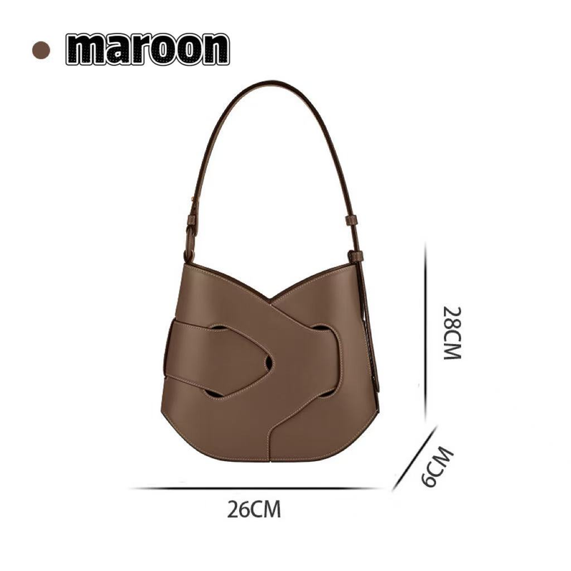 Braided Knot French Niche Genuine Leather Shoulder Messenger European And American Style Women's Bag_voghion.com