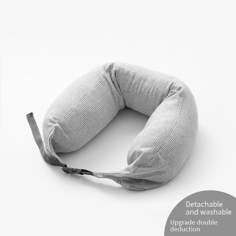 Almohada cervical en forma de U con tejido transpirable y estampados elegantes. Para viajes, oficina y hogar._voghion.com