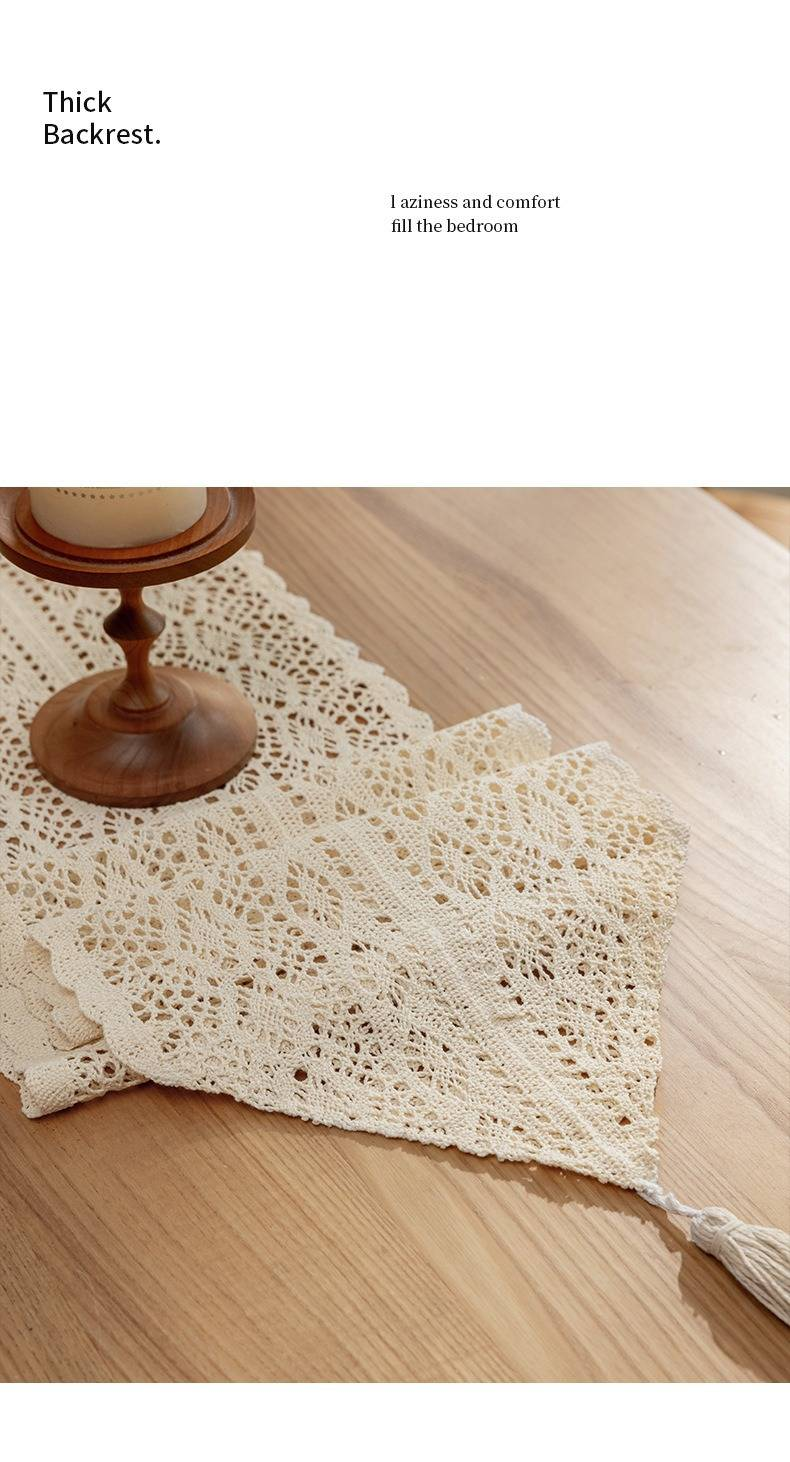 Handgefertigter Tischläufer aus gehäkelter Baumwolle – Vintage-Blumenspitze für Couchtisch, Esstisch oder Fernsehständer (mehrere Größen und Stile, Boho-Dekor)_voghion.com