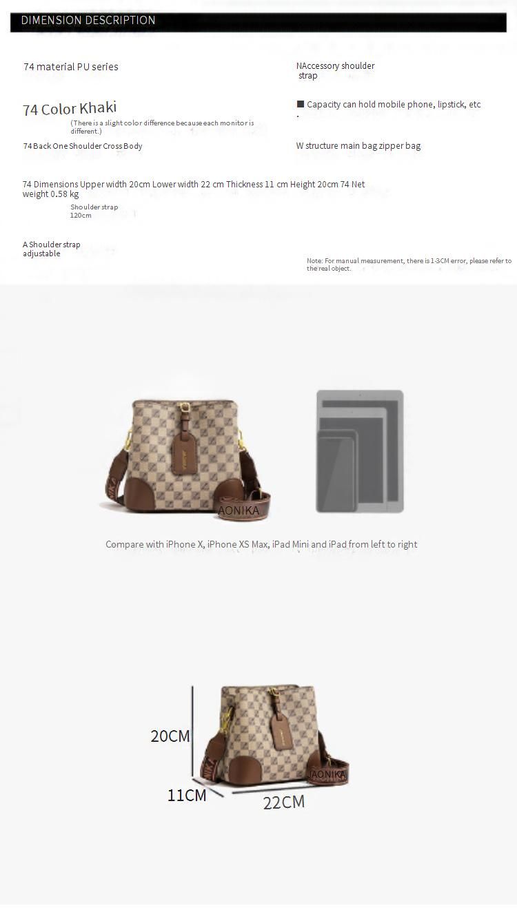 Women's Crossbody Bag Large Capacity PU Leather Printed Letter Shoulder Bag With Wide Strap For Daily Use_voghion.com
