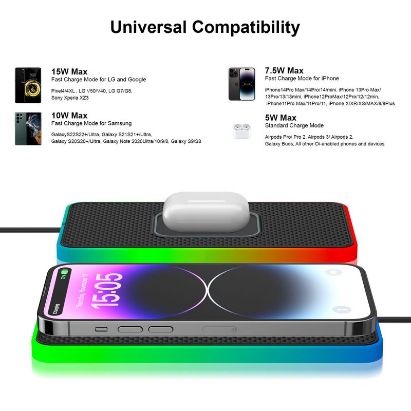 Atmosphär Liicht Emittéierend Autotelefon Kabellos Ladegerät Gëeegent fir_voghion.com