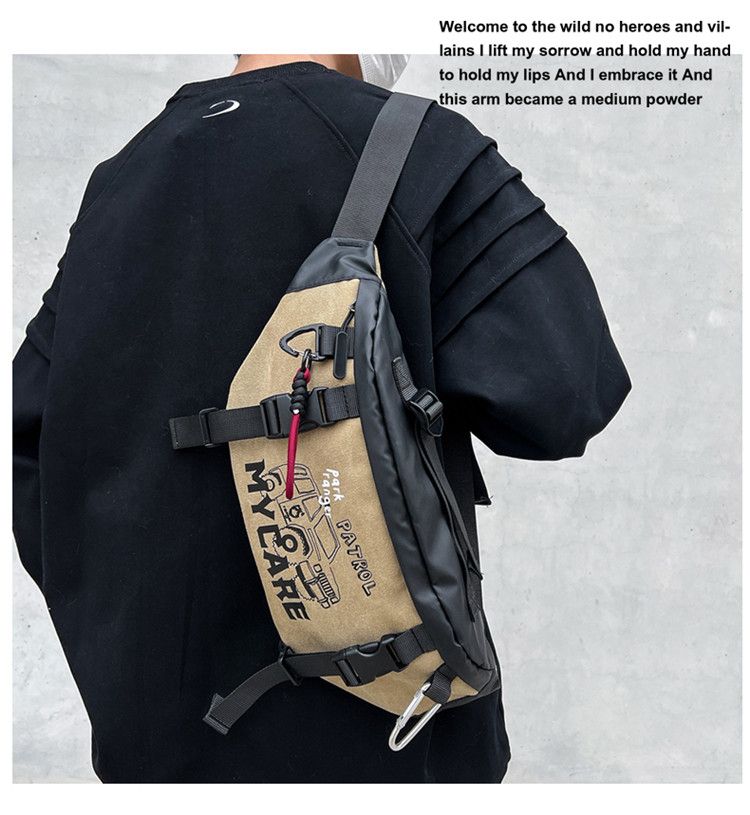 Multifunctional Canvas Outdoor Waterproof Parka Chest Bag_voghion.com