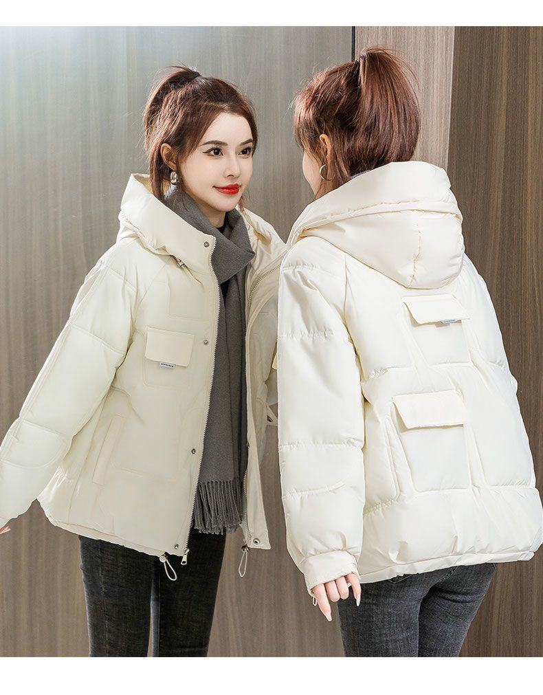 Kadın Kışlık Kapüşonlu Mont, Hafif Sıcak Mont, Büyük Beden Kısa Dış Giyim, Minyonlardan Kıvrımlılara Uygun Günlük Moda Parka_voghion.com
