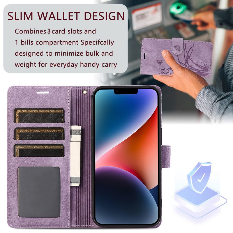Elegant Floral PU Leather Case: Card Holder, Stand, Magnetic Lock & Lanyard - Fits Multiple Models_voghion.com