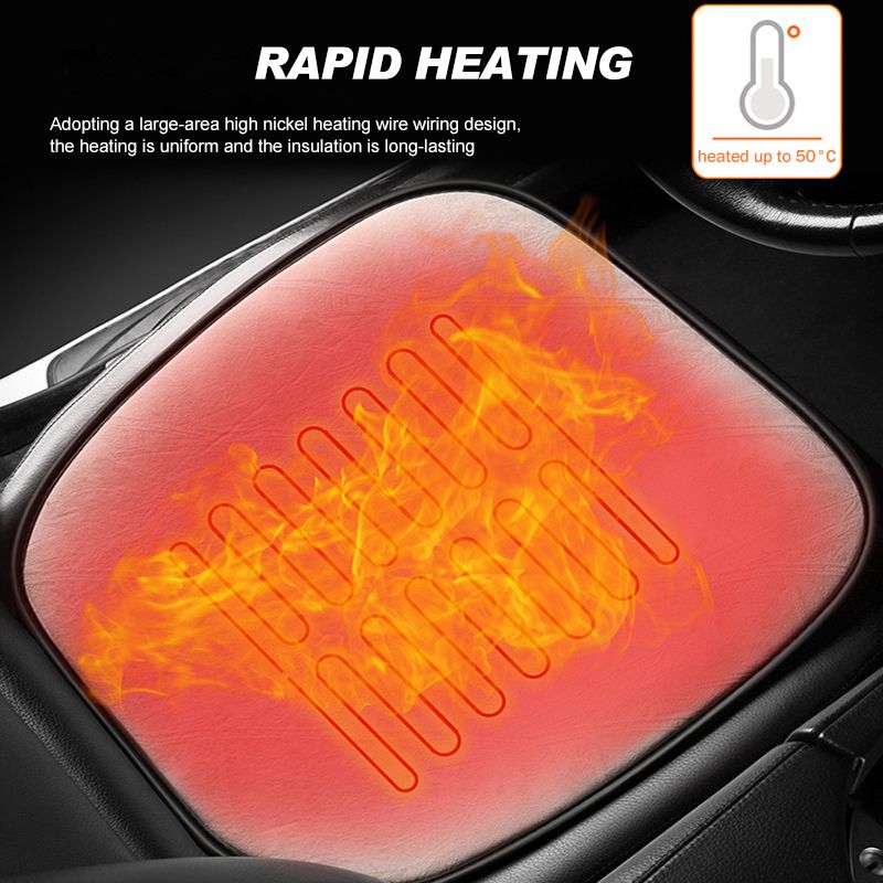 Winter Universal Heating Pad Car Covers Pads Plush Heated Auto Warmer Interior Seat Protector Heater Mat_voghion.com