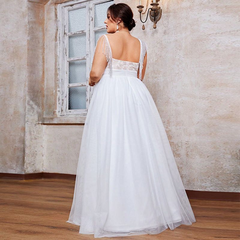 Elegant Plus Size Evening Dress For Women - Strapless Floor-Length Formal Gown For Wedding Guest, Prom, Party_voghion.com
