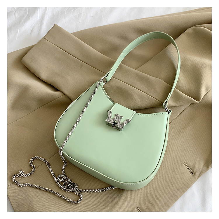 Factory Wholesale 2023 New Homeless Bag Women's Single Shoulder Messenger bag Crescent handbag rhinestone buckle armpit bag_voghion.com