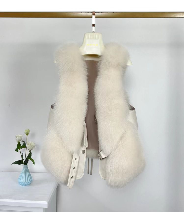 Damenbekleidung Lederweste Damen Kurze Heißer Verkauf Nachahmung Baumwolle High-End-Patchwork Weste Jacke Damen Fuchspelz Neuer Stil_voghion.com