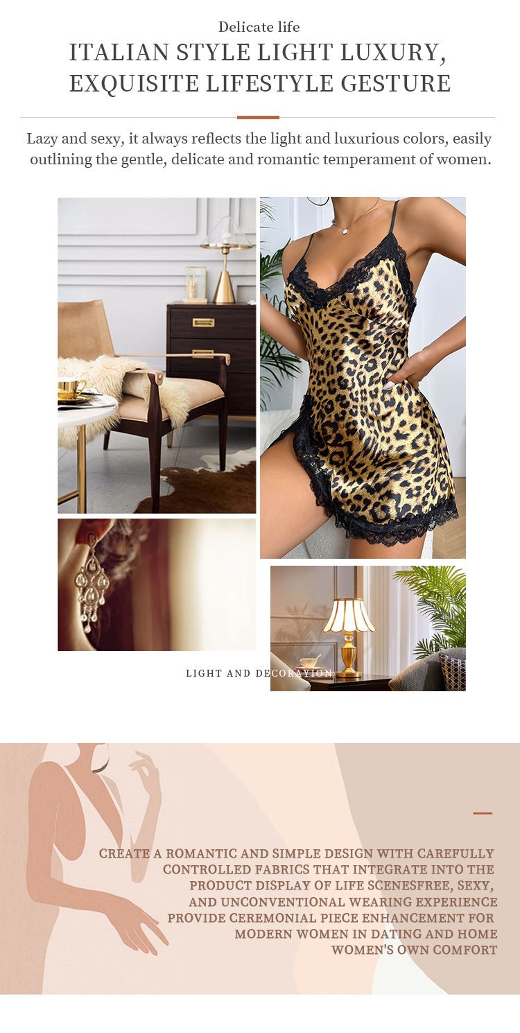 Sexy Leopardendruck Eendeel Nuetshemd Summer dënn atmungsaktiv Hosenträgerkleed Heemkleed nei Äisseid Pyjama fir Fraen_voghion.com
