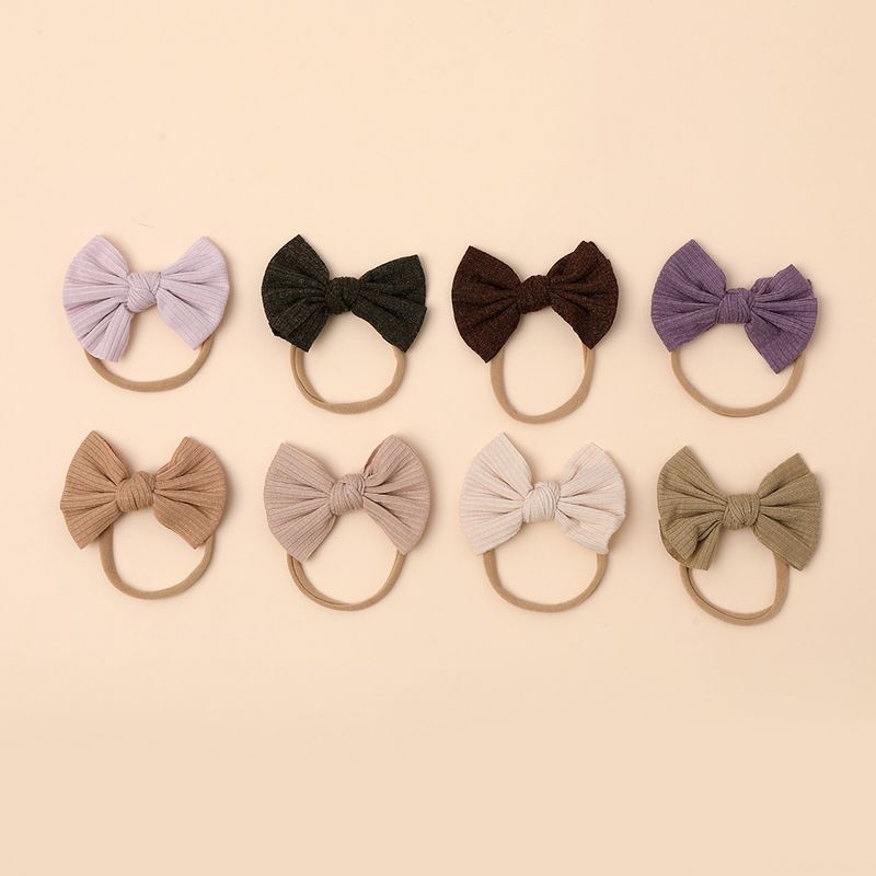 Accessori per capelli per bambini europei e americani transfrontalieri, fascia per capelli fine per neonati, fascia per capelli con fiocco a righe lavorata a maglia, fascia per capelli per neonati all'ingrosso_voghion.com