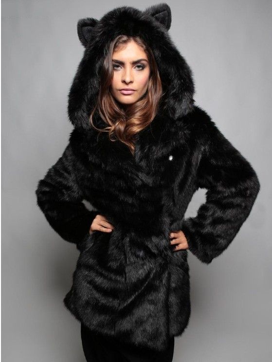 Luxury Faux Fox Fur Coat For Women - Winter Warm Hooded Long Coat, Plus Size 3XL, Elegant Casual Outerwear In White, Grey, Black & Snow Fox_voghion.com