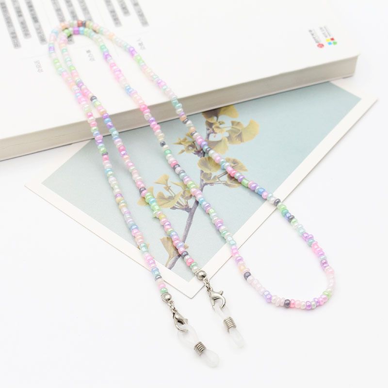 Japanese And Korean Colorful Mixed Rice Beads High-End Glasses Anti-Drop Mask Chain_voghion.com