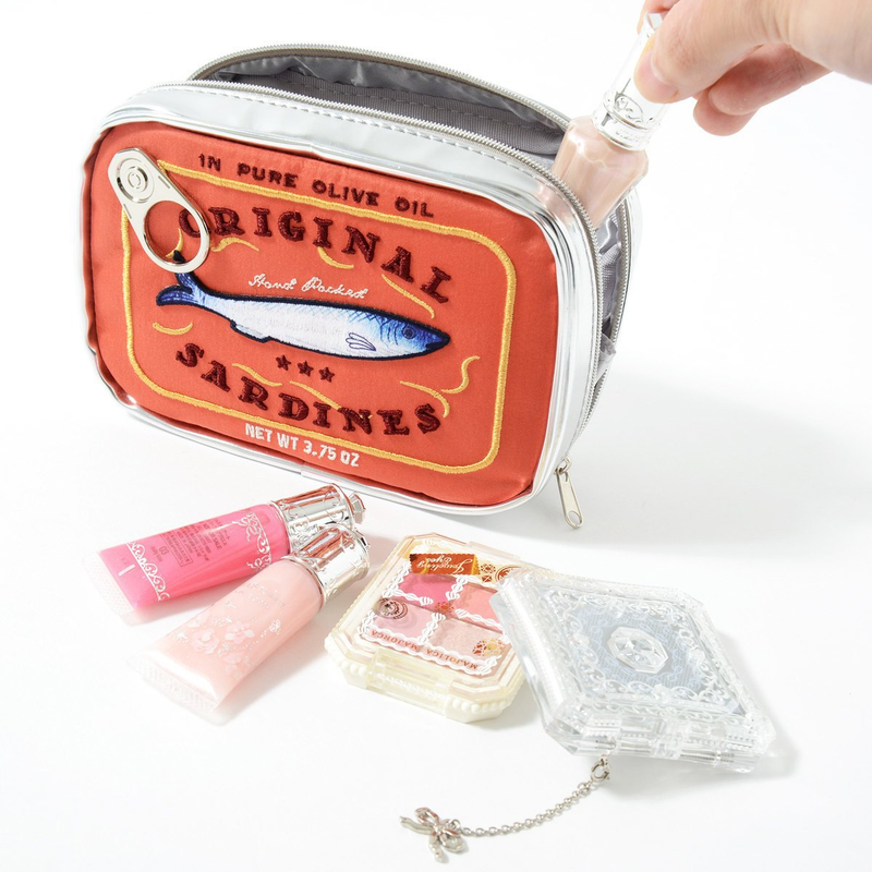 Große Kapazität Niedliche Sardinenförmige Aufbewahrung Kreative Katzenfischdose Make-up-Tasche_voghion.com