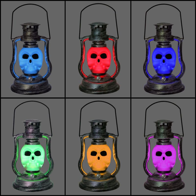 Cross Border Skull Pumpkin Lantern Halloween Battery Lantern Outdoor Garden Camping LED Portable Kerosene Lamp_voghion.com