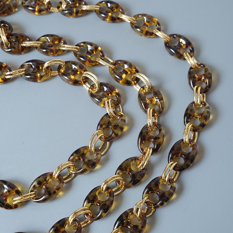 Accessori per borse a tracolla, catena per telefono in acrilico spesso con resina a forma di naso di maiale color oro misto_voghion.com