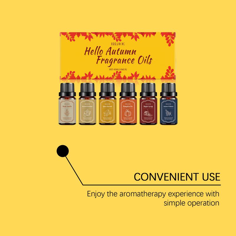 EELHOE Herbst-Set mit ätherischen Ölen, Verbreiten Sie einen warmen Duft, Schaffen Sie eine angenehme Atmosphäre zu Hause, Pflanzen-Aromatherapie_voghion.com