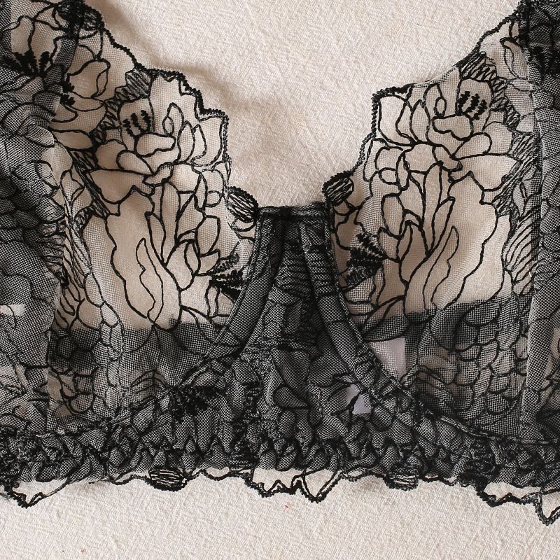 Σετ σέξι εσώρουχα με κεντημένο διάφανο σουτιέν και σλιπ, ολόσωμο, απευθείας από το εργοστάσιο, εξωτερικά_voghion.com