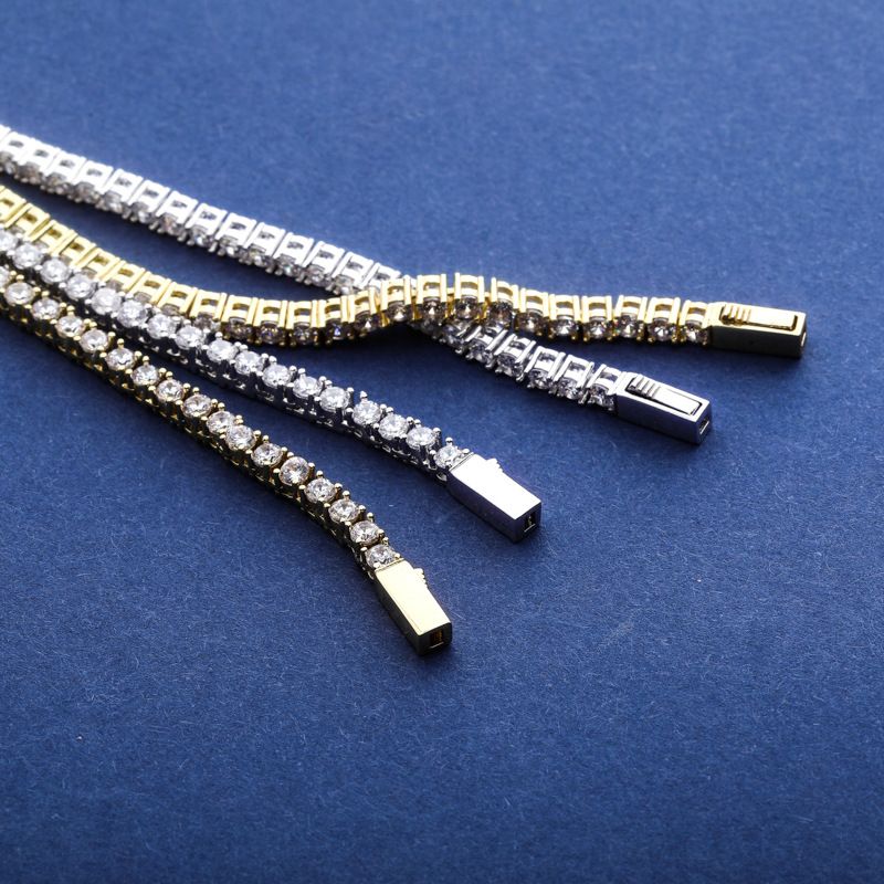 Herren- und Damenschmuck Hip-Hop-Tenniskette mit Federverschluss, 3–6 mm breit, einreihige Halskette mit Zirkonia-Mikropflaster in Gold, Silber und Roségold_voghion.com