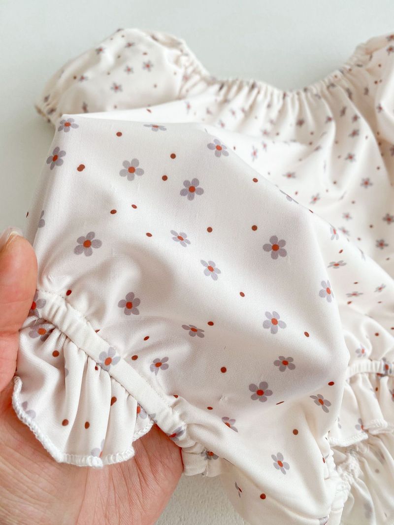Maillot de bain d'été coréen pour filles, bulle à la mode pour bébé, mignon, manches courtes, une pièce enveloppée, bas, imperméable, chapeau de natation_voghion.com
