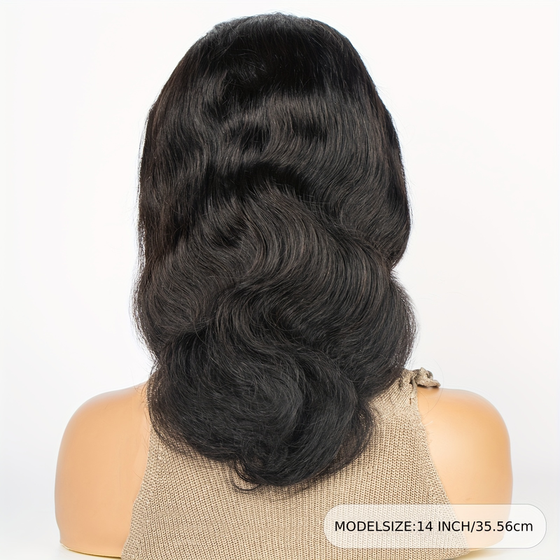 13x4 peruca de cabelo humano médio longo onda do corpo peruca encaracolado ondulado peruca 13x4 frente do laço peruca de cabelo humano linha fina natural com cabelo do bebê_voghion.com