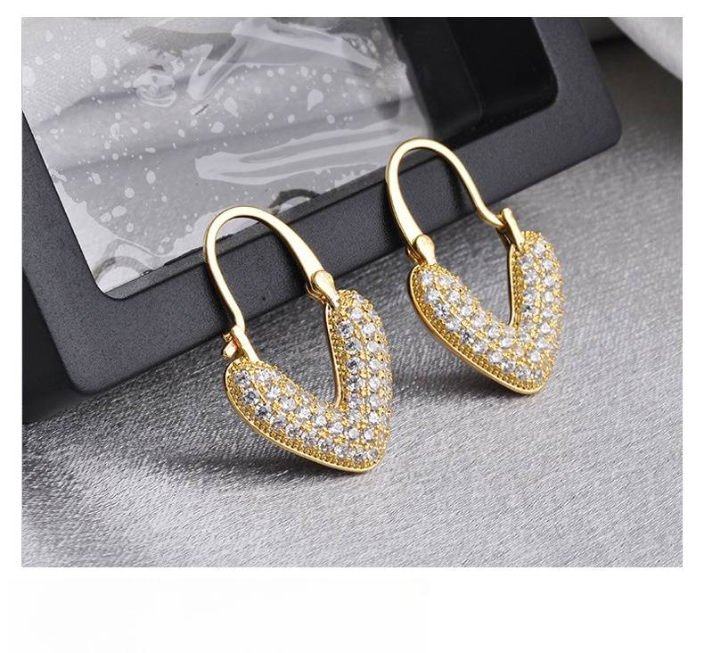 Orecchini da donna versatili con gancio per orecchini a forma di cuore con strass, alla moda e di lusso_voghion.com