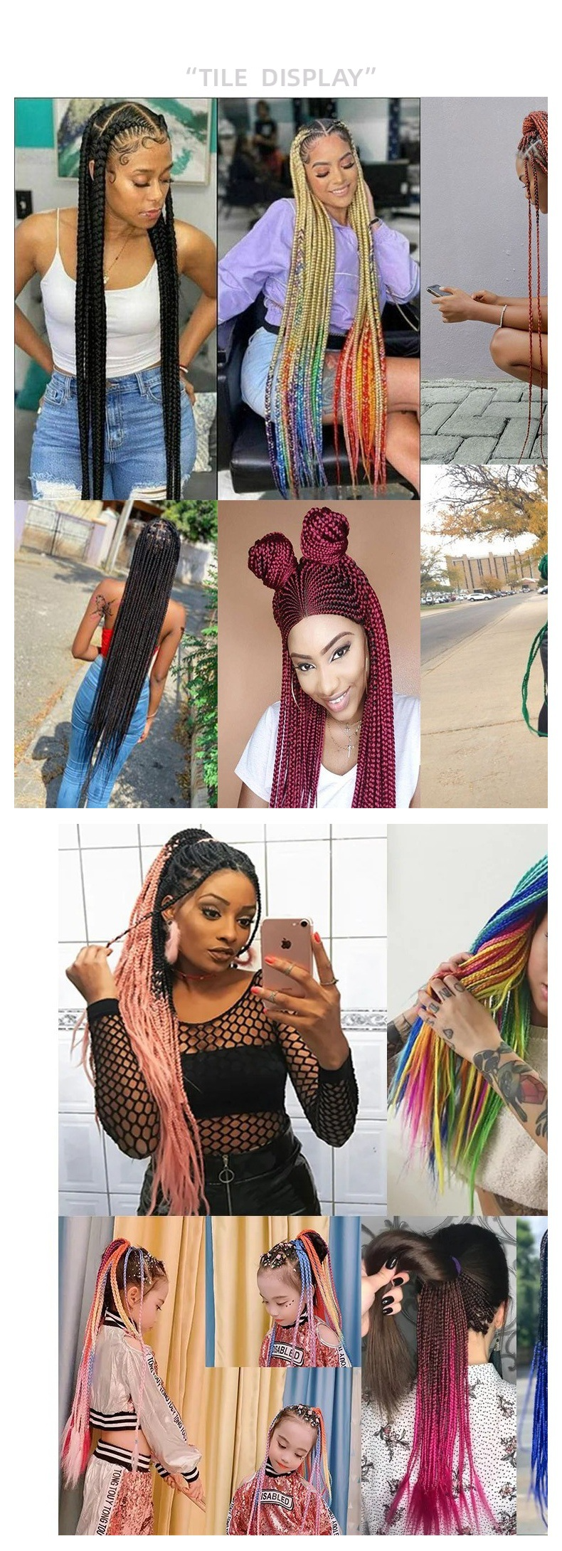 Twist fläta monokrom färg kemisk fiber hög temperatur sidenvirkat hår Afrikansk tvåtrådig fläta handgnidande flätad peruk_voghion.com