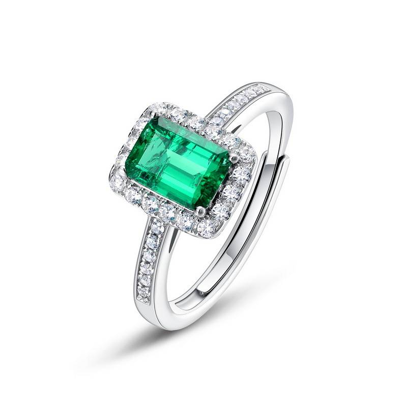 S925 Silber Ring Weibliche Kultiviert Smaragd Retro Licht Luxus Finger Ring Edle_voghion.com